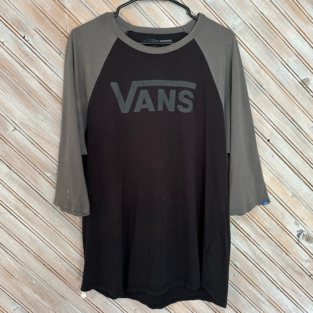 Vans Men's Custom Two-Tone Skater Baseball Tee 3/4 Length Sleeve